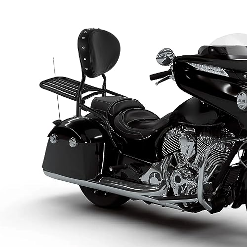 SLMOTO Motorcycle Quick Release Sissy Bar Passenger Backrest Pad Luggage Rack for Indian Chieftain Limited 2017-2022 Chieftain Classic 2018-2020 - color: Black Backrest + Black Sissy Bar