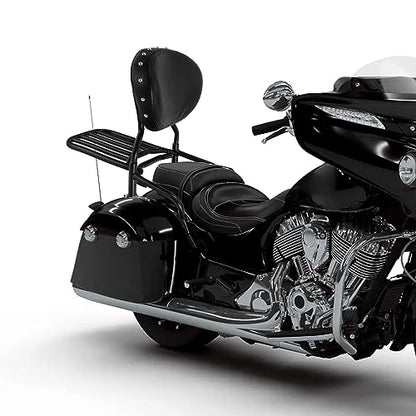 SLMOTO Motorcycle Quick Release Sissy Bar Passenger Backrest Pad Luggage Rack for Indian Chieftain Limited 2017-2022 Chieftain Classic 2018-2020 - color: Black Backrest + Black Sissy Bar
