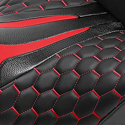 C.C. RIDER Gel Seat Driver Passenger Seat and Driver+ Tour Trunk Backrests Fit For Harley Touring 2014-2023 Street Glide Road Glide Road King Electra Glide,Red Hexagon - color: 23# Gel Red+ 2 Backrests