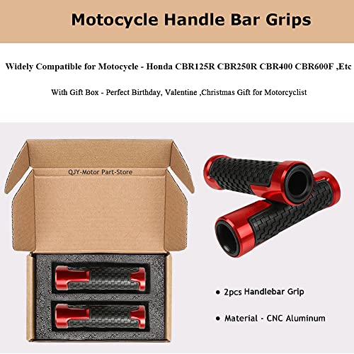 2pcs Motocycle Handlebar Grips 7/8" 22mm for H-onda CBR60F CBR125R CBR150R CBR250R CBR400 NC23 NC29 CBR600 F2 F3 F4 F4i CBR600RR CBR900RR CBR954RR CBR1000RR (Red) - color: Grip - Red