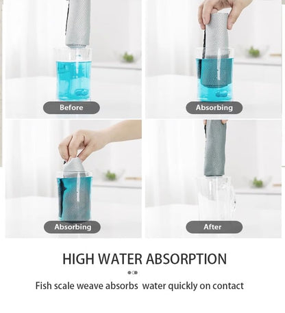 Fish Scale Microfiber Cleaning Cloth Steak Free Glass Window,Car,Mirror,Screen,Windshield, Lint-Free Shower Stainless Steel Cleaner Cloths, Drying Polishing Dish Kitchen Towels, 8 Pack, 15.7"x11.8"