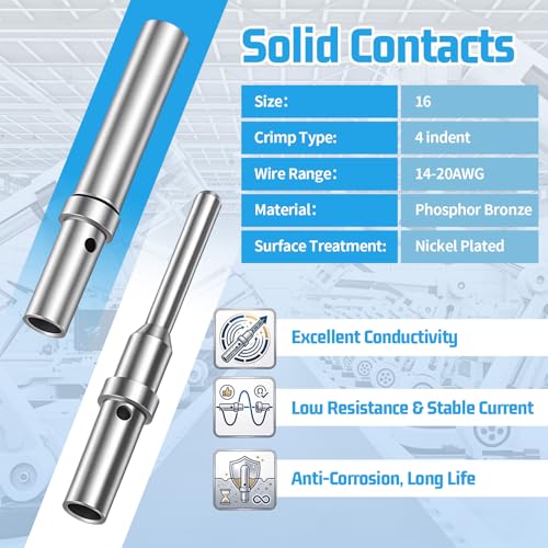 Sabary 85 Pcs 2 Pin Connector Kit Compatible with Deutsch DT Style, 10 Sets Gray DT04-2P DT06-2S Waterproof Connectors with Size 16 Solid Contacts for 20-14 AWG Truck Marine Motorcycle Wiring Repair