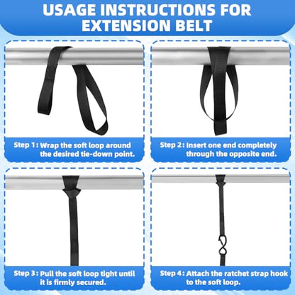 Retractable Ratchet Straps 1" x 9.84ft, 2PK Transom Tie Downs – 1500lbs Break Strength, Heavy Duty Bolt-on Tie Down Straps for Trailer, Boat, Cargo, Motorcycles, Jet Ski, ATV (Black)