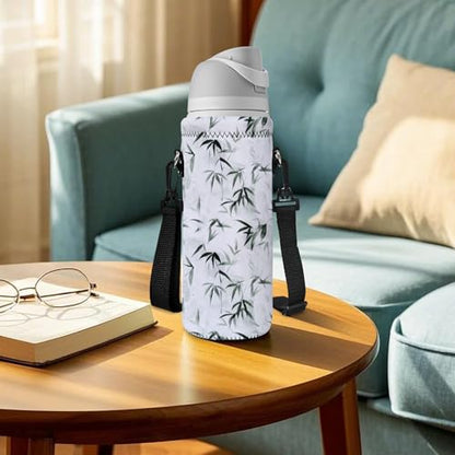 RICHEN Neoprene Water Bottle Carrier Bag with Adjustable Shoulder Strap,Insulated Water Bottle Cover for Stainless Steel/Glass/Plastic Bottles - color: BC-56, size: 750ml
