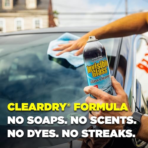 Invisible Glass 91164-6PK Premium Aerosol Glass Cleaner Spray for Car Windshields and Windows, Automotive and Home Window Cleaner, Streak-Free, Ammonia-Free, Tint-Safe – 19 oz (Pack of 6) - size: 19 Fl Oz (Pack of 6)