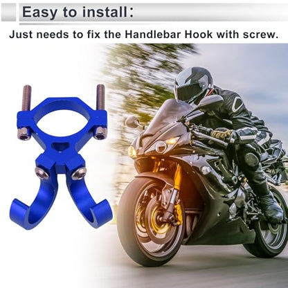 Motoforti Universal Motorcycle Hanging Hook Arc Motorcycle Helmet Luggage Bag Holder Hanger for Scooters Bicycles Aluminum Alloy Blue 1 Set Hexagon Wrench Screw Washer