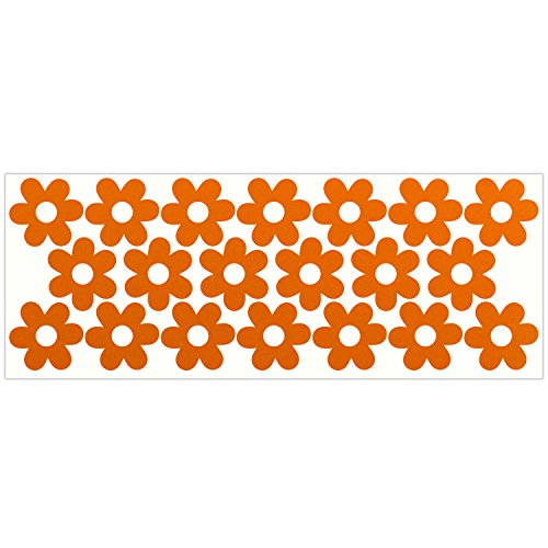 LiteMark Reflective Petal Flower Power Vinyl Stickers, Great for Laptop, Phone, Helmets, Bicycles - Orange, Pack of 20 Pcs - color: Orange