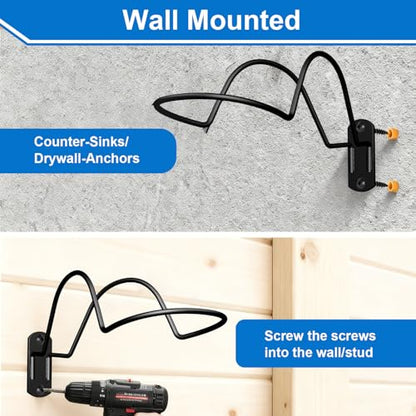 Helmet Wall Mount Display Rack 2-Pack, Heavy Duty Metal Holder for Motorcycle, Football, Baseball, Hockey, Bike & Skateboard Storage, Space Saving Sideways Gear Hanger, Black - size: 2 Pack