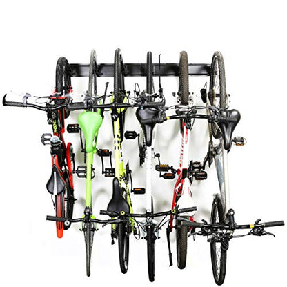 Ultrawall Stainless Steel Bike Storage Rack,6 Bike Storage Hanger Wall Mount for Home & Garage Holds Up to 300lbs, Black - size: 6 bike