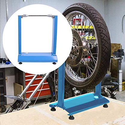 Portable Motorcycle Bicycle Wheel Balancer, Rim Tire Balancing Spin Static Truing Stand w/Adjustable Centering Cones