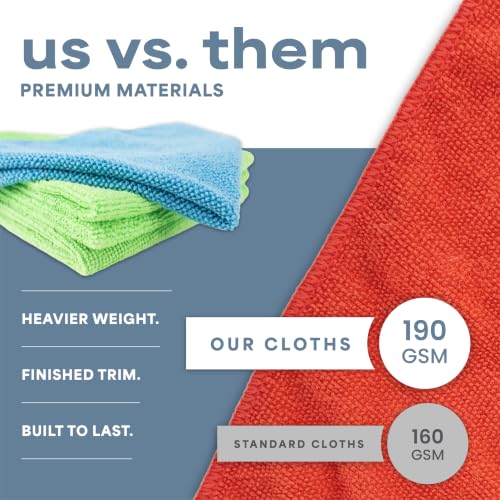 S&T INC. 50 Pack Microfiber Cleaning Cloth, Bulk Towels for Home, Reusable Microfiber Towels for Cars, Cleaning Rags, Assorted, 11.5 Inches x 11.5 Inches, 50 Count - size: 50 Pack