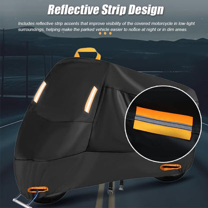Motorcycle Cover for Honda Silver Wing 600 2001-2018, Outdoor Storage All Season Weather Dust Sun Rain Protection Night Reflective with Lock-Holes, Oxford Durable Motorbikes Cover
