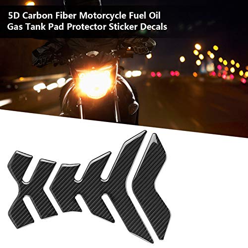 Universal Carbon Fiber Motorcycle Tank Pad Protector - Anti-Slip Gas Tank Sticker with Scratch Resistance for All Bikes