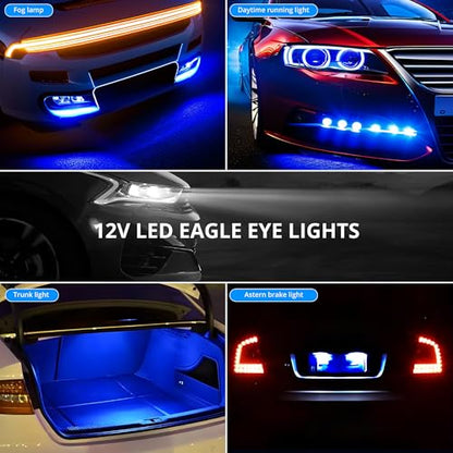23mm DC 12V Eagle Eye COB LED Car Fog DRL Light, Blue | Black Shell, 4Pcs, Daytime Running Light, Backup Reverse Tail Rock Lights, For Car and Motorcycle - color: Blue