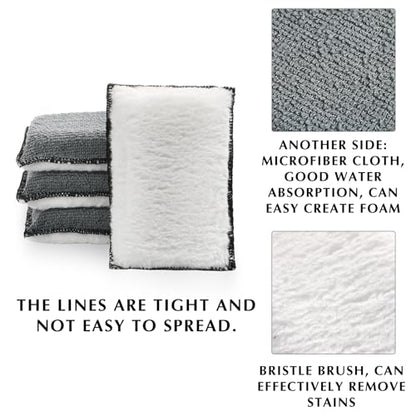 Mudder 8 Pcs Car Interior Scrubbing Sponge 5'' x 3'' Fiber Car Wax Applicator pad Household Cleaning Sponges for Leather Car Seat Couch Cleaning (Gray White) - color: Gray White