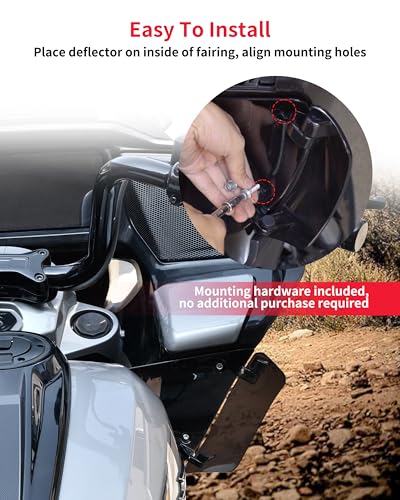 Adjustable Side Wings Wind Air Deflector Fairing for Road Glide 24-26, Smoked Wind Deflectors Fairing Side Shield for Harley FLTRXSE 23-26 FLTRT FLTRXL 2026-later Accessory