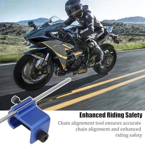 ATV Chain Alignment Tool, Aluminum Motorcycle Sprocket Chain Tensioner Adjustment, UTV Quick Accurate Alignment Tool Accessories, Universal for Dirt Bike Snowmobile Scooter (Blue) - color: Blue