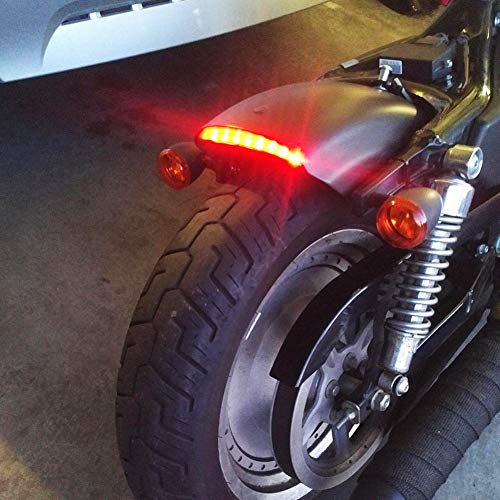 1PC Motorcycle Tail Light Chopped Rear Fender Edge LED Brake Light License Plate Light Stop Running Light for XL 883N 1200N XL1200V XL1200X (Red Shell) - size: NO.1-Red Shell