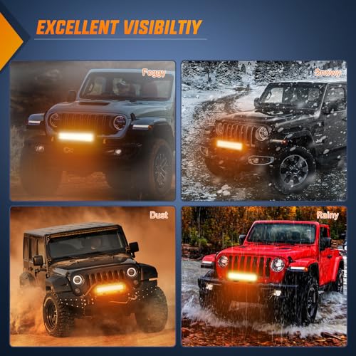 Nilight LED Light Bar 12 Inch 72W Spot Flood Combo Amber Beam Off Road Lamp Fishing Hunting Emergency Deck Work Lighting for Trucks UTV Pick-up Van Boat Tractor - color: Amber