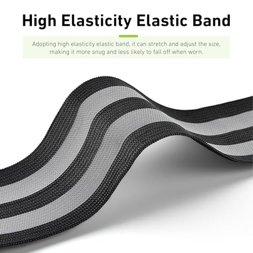 4 PCS High Visibility Reflective Bike Pant Clips, Elastic Universal Cycling Wrist Ankle Leg Straps, Night Safety Bicycle Trouser Cuff Clips for Road Mountain Bike Riding - color: Green