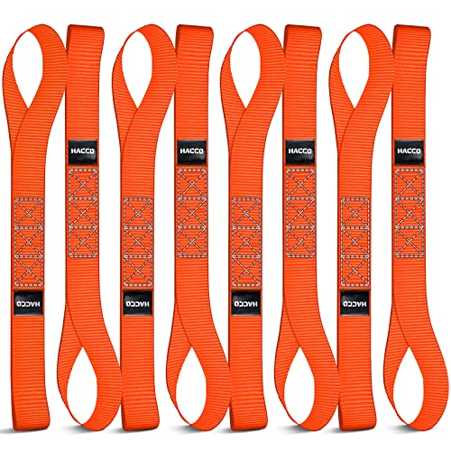 Haccoplanet 8PK Soft Loop Motorcycle Tie-Down Straps, 1.6 x 17inch 12000LB Break Strength, Heavy Duty Tie Down Loops for Securing ATV, UTV, Dirt Bike, Lawn & Garden Equipment (Orange) - color: Orange