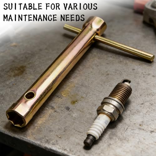 16-18mm Spark Plug Socket, 5/8 Inch Double-Ended Tubular Wrench, Steel Ignition Spark Plug Spanner Wrench Socket Tool, Universal Remover Installer Tool for Motorcycles, Small Motor Vehicles