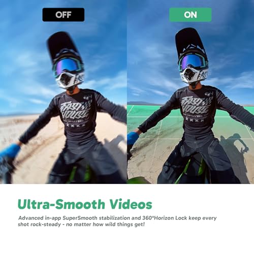 AKASO 360 Action Camera Motorcycle Combo- 5.7K 360 Video with 1/2" 48MP Sensors, 72MP 360 Photo, 360-SuperSmooth, Invisible Selfie Stick, 360° Horizon Lock, AI Tracking