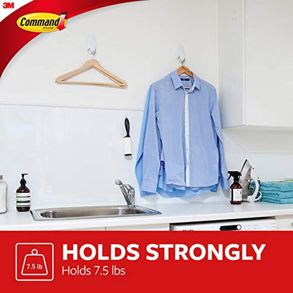 Command Clothes Hanger, 1 Hanger, 2 Strips/Pack, White, Large (Pack of 2) - size: Large (Pack of 2)