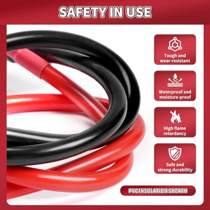 4 AWG Battery Cable 2 Pcs, 5.9 Inch Battery Cables with M8 Ring Terminals, Marine Batterys Cables Pure Copper, Batterys Ground Cable for Motorcycle, Car, Truck, Rv, Boat - size: M8/5.9INCH/4AWG