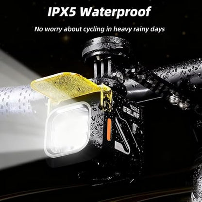 Ultra-Bright Rechargeable Bike Light, IPX5 8 Modes Including Fog Lights, Type-C Fast Charging, Rear Light with 6 Modes – Ideal for Night Riding, Mountain Biking, Commuting, Road Cycling