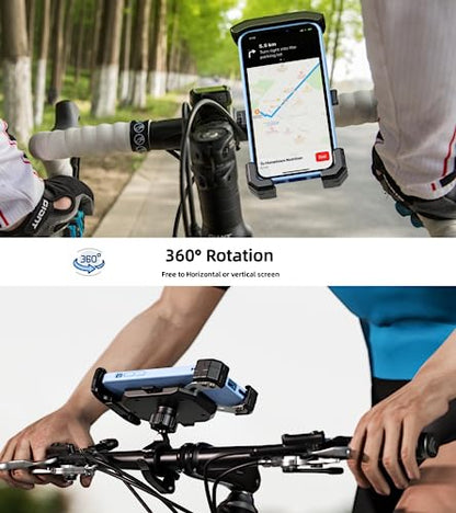 Kewig Bike Phone Mount Holder, Motorcycle Phone Mount [1s Lock] [One Hand Operation], Bicycle Scooter Handlebar Cradle Clip for 4.0-7" Phone - color: Black