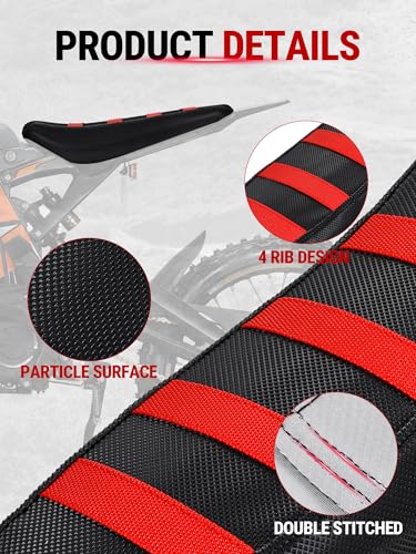 Electric Dirt Bike Seat Cover for Surron Light Bee,Non-Slip Motorcycle Cushion Cover for Sur Ron Light Bee X and S/X160/X260-Red - color: Red