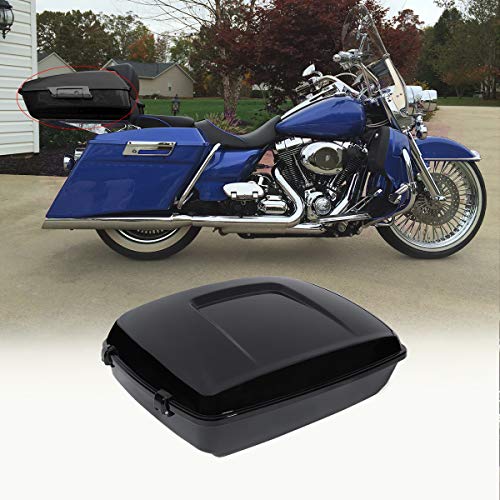Gloss Black Chopped Tour Luggage Trunk Backrest & Mounting Bracket Rack Fit for Harley 2014-2025 Touring Road King Street Electra Glide Ultra-Classic - color: Chopped Trunk Set #6