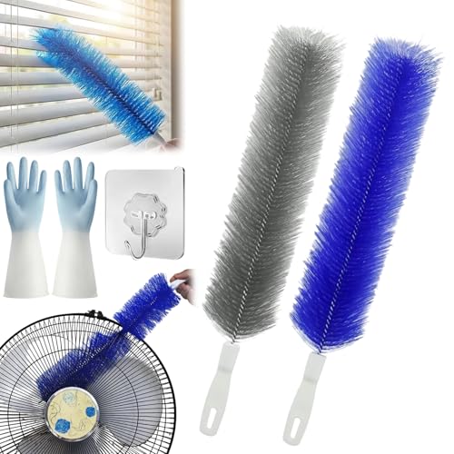 Bendable Microfiber Head,Reusable Dust Remover, 15.7in Bendable Microfiber Fan Cleaning Brush, Washable Fan Cleaner Brush for Electric Fans Air Conditioning, Home Car Vents, Curtain，2pcs - color: 2pcs