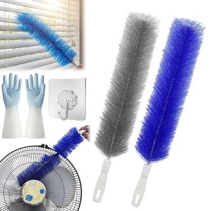 Bendable Microfiber Head,Reusable Dust Remover, 15.7in Bendable Microfiber Fan Cleaning Brush, Washable Fan Cleaner Brush for Electric Fans Air Conditioning, Home Car Vents, Curtain，2pcs - color: 2pcs