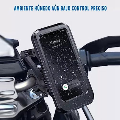 Tyenaza Motorcycle Navigation Bracket, Motorcycle Phone Holder Waterproofs Sensitive TPU Touch Screen 360° Rotation Bike Navigation Mount