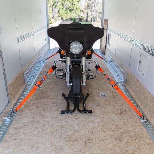 2" x 6' ATV & Motorcycle Ratchet Strap Pack - 4 Tie-Down S-Hook Straps, Soft Loops, Strap Bands & Duffle Bag - 3,335 lb. WLL - Orange - color: orange