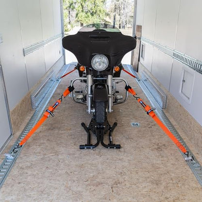 2" x 6' ATV & Motorcycle Ratchet Strap Pack - 4 Tie-Down S-Hook Straps, Soft Loops, Strap Bands & Duffle Bag - 3,335 lb. WLL - Orange - color: orange