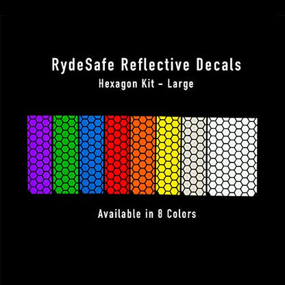 RydeSafe Reflective Decals - Hexagon Kit - Large - color: Purple