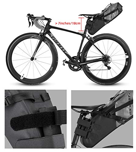ROCKBROS Bikepacking Bag Waterproof Bike Saddle Bag Large Capacity Bikepacking Seat Bag Road Mountain Bike Seat Bag Max 10L - color: Max 10L