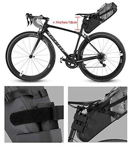 ROCKBROS Bikepacking Bag Waterproof Bike Saddle Bag Large Capacity Bikepacking Seat Bag Road Mountain Bike Seat Bag Max 10L - color: Max 10L