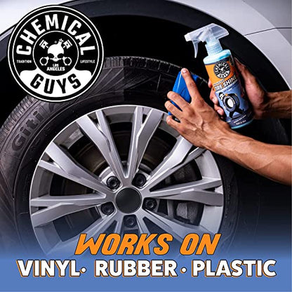 Chemical Guys Tire Kicker Extra Glossy Tire Shine Spray, 16 fl oz | Includes foam applicator; works on rubber, vinyl and plastic; for cars, trucks, motorcycles, RVs and more - size: 16 Fl Oz (Pack of 1), style: With Applicator
