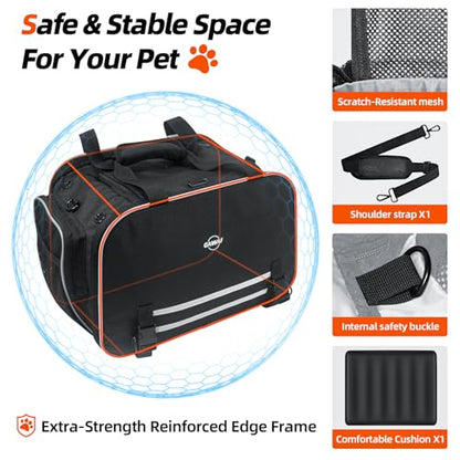 Motorcycle Dog Carrier, Expandable Airline Approved Pet Carrier with Stable Frame, Collapsible Soft-Sided Travel Puppy Shoulder Bag for Small Cats and Dogs Under 17 lbs - color: Fit for Cruiser Touring