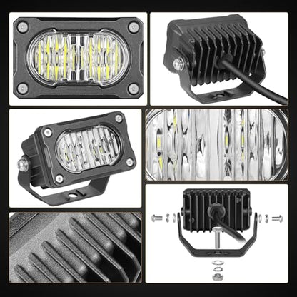 Muto-Beam LED Pods, 2PCS 3Inch LED Driving Light 40W Flood Offroad Lighting Small Cubes Backup Pods Reverse Lighting Ditch Lights Fog Lights for Truck ATV UTV Motorcycle SUV Boat Tractor - size: Flood