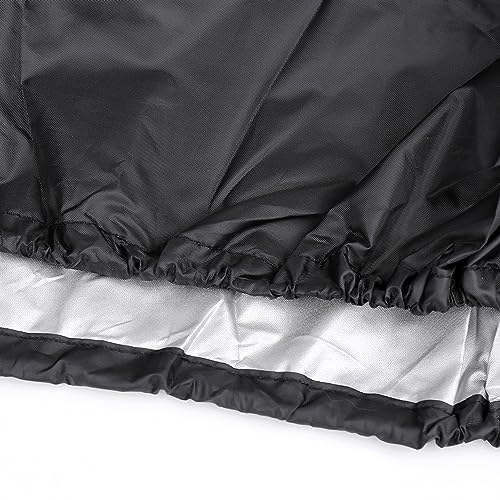X AUTOHAUX XXL Motorcycle Cover Black Silver Tone Outdoor Waterproof Rain Dust Protector - size: XXL