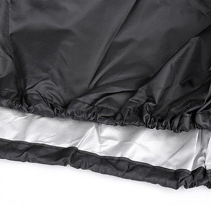 X AUTOHAUX XXL Motorcycle Cover Black Silver Tone Outdoor Waterproof Rain Dust Protector - size: XXL
