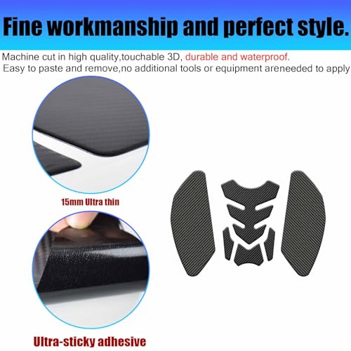 Motorcycle Fuel Tank Pads Sticker Compatible with YA-MA-HA YZF-R1 2009 2010 2011 2012 2013 2014 Side Decals Gas Knee Grip Protector Traction Pads Accessories