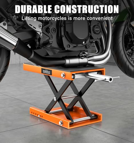 500KG Heavy Duty Motorcycle Scissor Lift, 150% Capacity 85mm-350mm Lift Range, Portable Maintenance Lift Table for Motorcycle, ATV, Scooter, Dirt Bike, with Optional Accessories