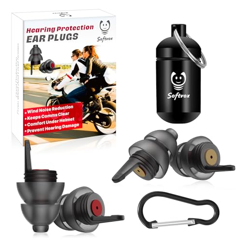 Motorcycle Ear Plugs for Wind Noise Reduction, 2 Pairs Reusable Motorcycle Accessories - Moto Earplugs, Soft Comfortable Hearing Protection for Motorbike, Touring, Racing, Riding - 25dB, Biker Gifts - color: Black, size: 1 count (Pack of 2)