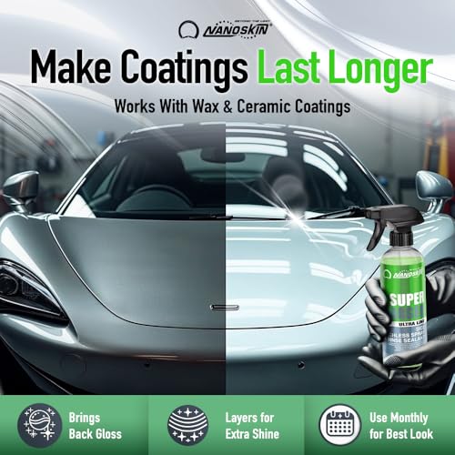 Nanoskin Ultra Line SUPER CHARGER SiO2 Touchless Spray-On/Rinse-Off Sealant 5 Gallons - Car Wash Paint & Glass Spray for Car Detailing | Safe for Cars, Trucks, Motorcycles, RVs| 100:1 Dilution, Green - size: 640 Fl Oz (Pack of 1)